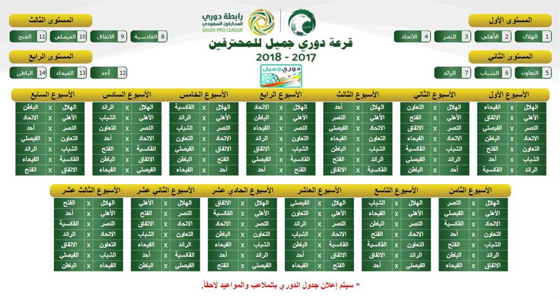 جدول مباريات الدوري السعودي 2021-